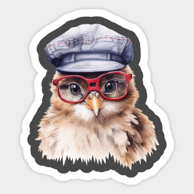Cozy Chicken in a Flat Cap Chickens Sticker TeePublic